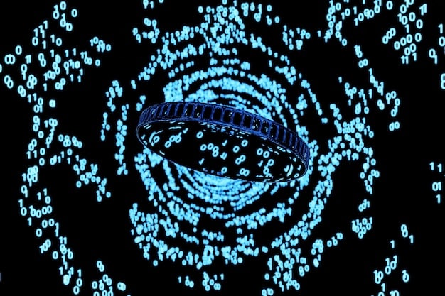 A visual representation of a quantum computer overlaid with encrypted data streams, symbolizing the race to develop cryptography that can withstand quantum attacks on cryptocurrencies.
