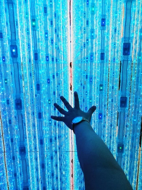 A graphic representation of an AI neural network analyzing encrypted data streams, highlighting the AI's capability to discern threats within complex data.