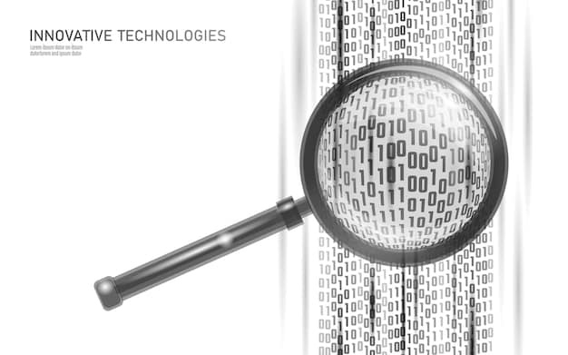 A close-up of lines of code representing a smart contract, with a magnifying glass over it, suggesting a detailed examination.