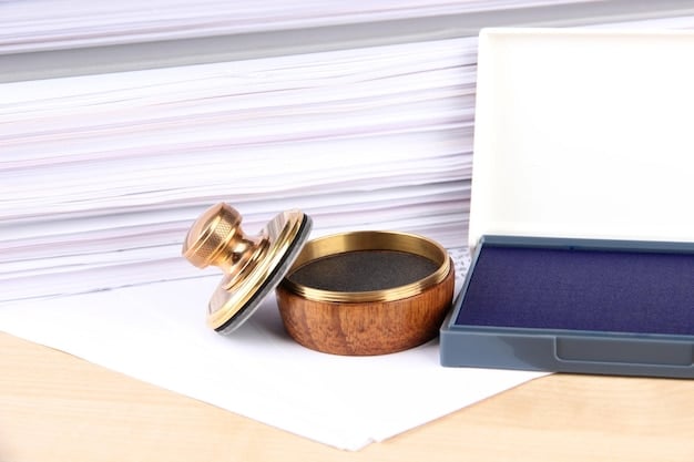A gavel resting on a stack of printed legal documents with the words 