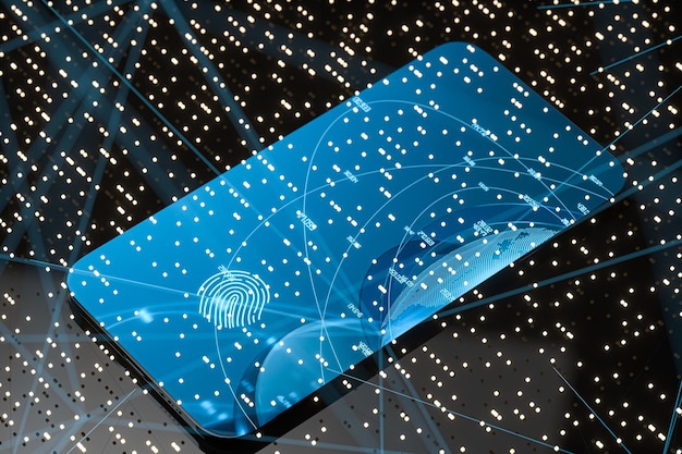 A graphical representation of a digital wallet with multiple layers of security, including encryption, biometric authentication, and a firewall icon. The wallet is surrounded by glowing particles, symbolizing data protection and trust.