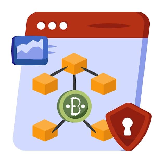 A diagram illustrating the staking process. It shows a user locking up tokens, the tokens being used to validate transactions on the blockchain, and the user receiving staking rewards.