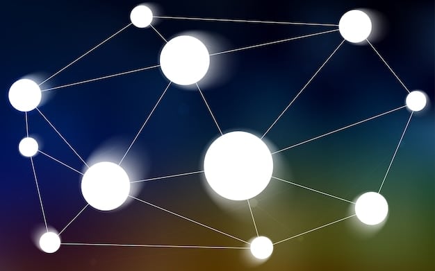 A network diagram illustrating the decentralized nature of Web3, with multiple nodes connected and data flowing securely between them, highlighting the importance of securing each individual node.