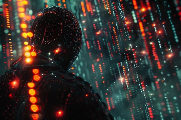 A visual representation of a cyber attack on a crypto exchange, depicting hackers and lines of code attempting to breach a secure network, highlighting the vulnerability of digital assets.