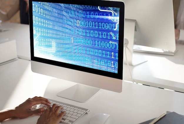 A close-up shot of a computer screen displaying lines of smart contract code, with a magnifying glass hovering over it. The background is blurred to emphasize the complexity and potential vulnerabilities of the code.