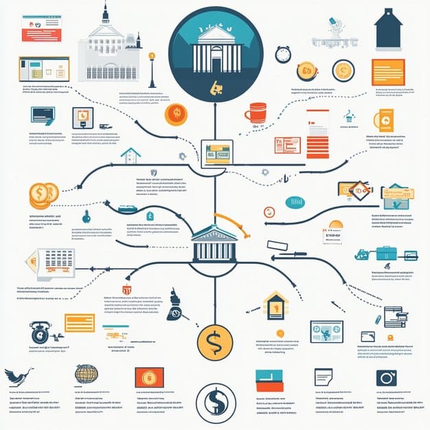 A flowchart illustrating the different regulatory bodies (SEC, CFTC, FinCEN, IRS) and their jurisdiction over various aspects of altcoins, such as securities offerings, commodities trading, money transmission, and tax implications. The flowchart shows the overlapping responsibilities and how different altcoins might fall under different or multiple regulatory umbrellas.