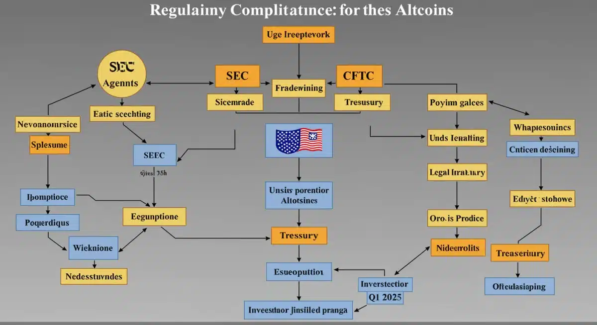 Flowchart illustrating altcoin regulatory compliance process in the US