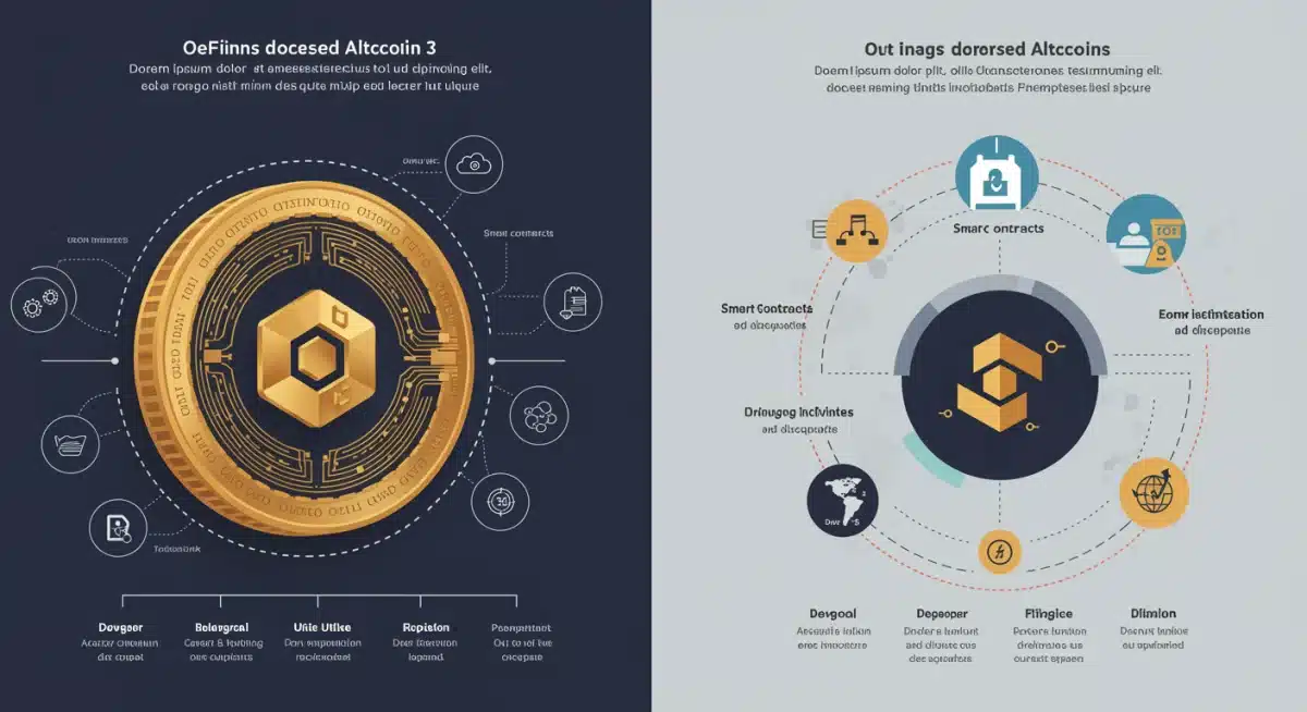 Infographic detailing technical advancements and ecosystem growth of a leading altcoin, highlighting DeFi utility