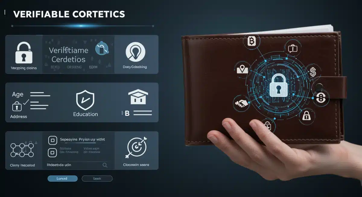 Digital wallet displaying verified credentials and cryptographic locks