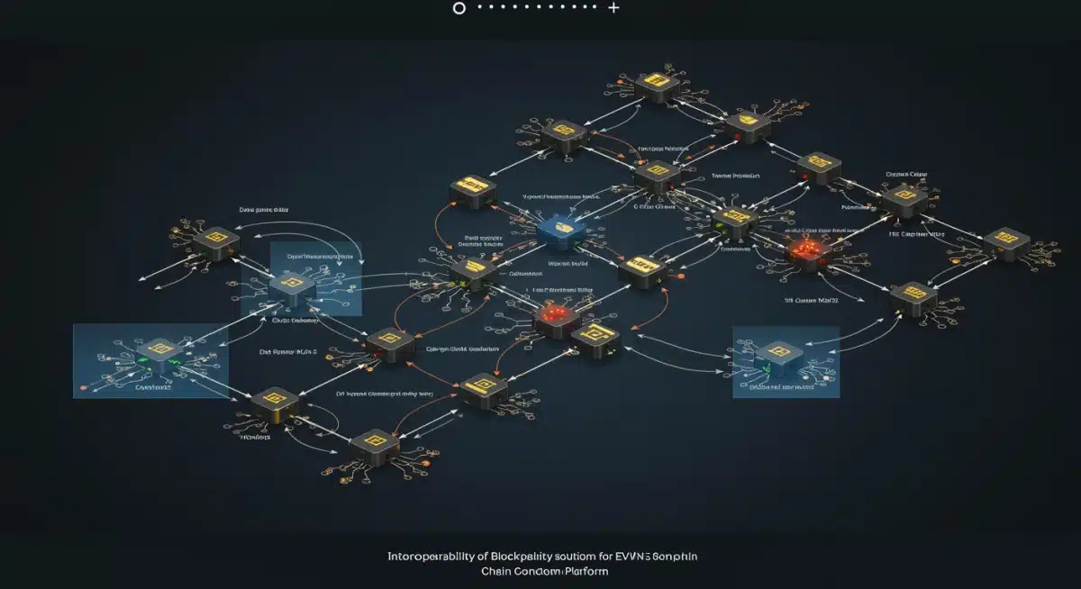 Interconnected blockchain nodes demonstrating EVM compatibility and scaling solutions