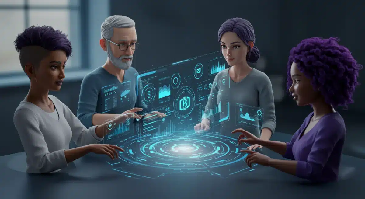 Digital avatars collaborating in a DAO decision-making process