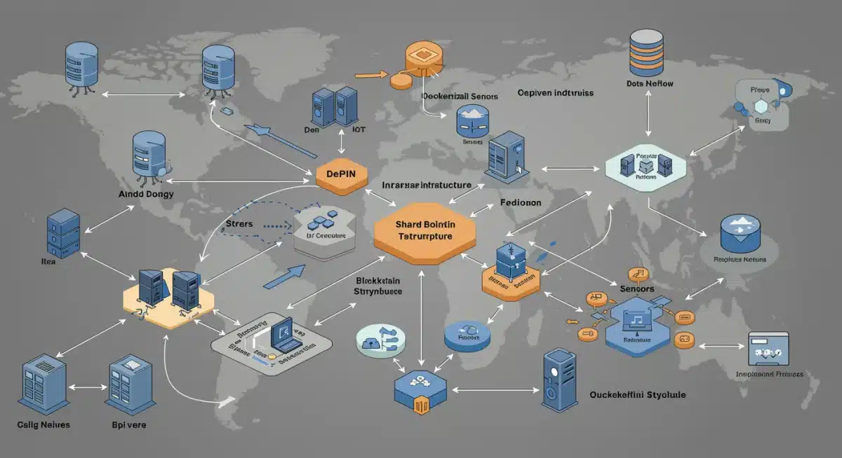 Conceptual diagram of decentralized physical infrastructure network