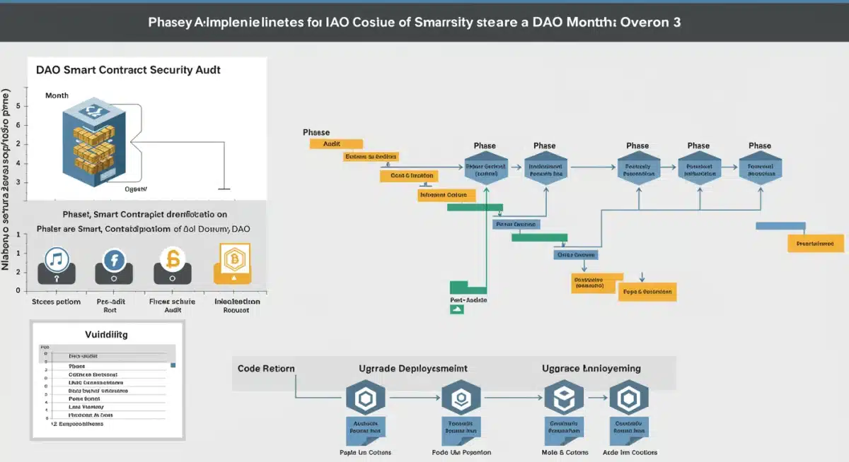 Phased implementation timeline for DAO smart contract security upgrades.