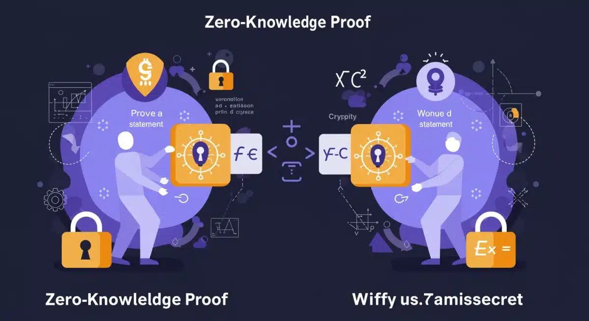 Abstract illustration of Zero-Knowledge Proof process and verification