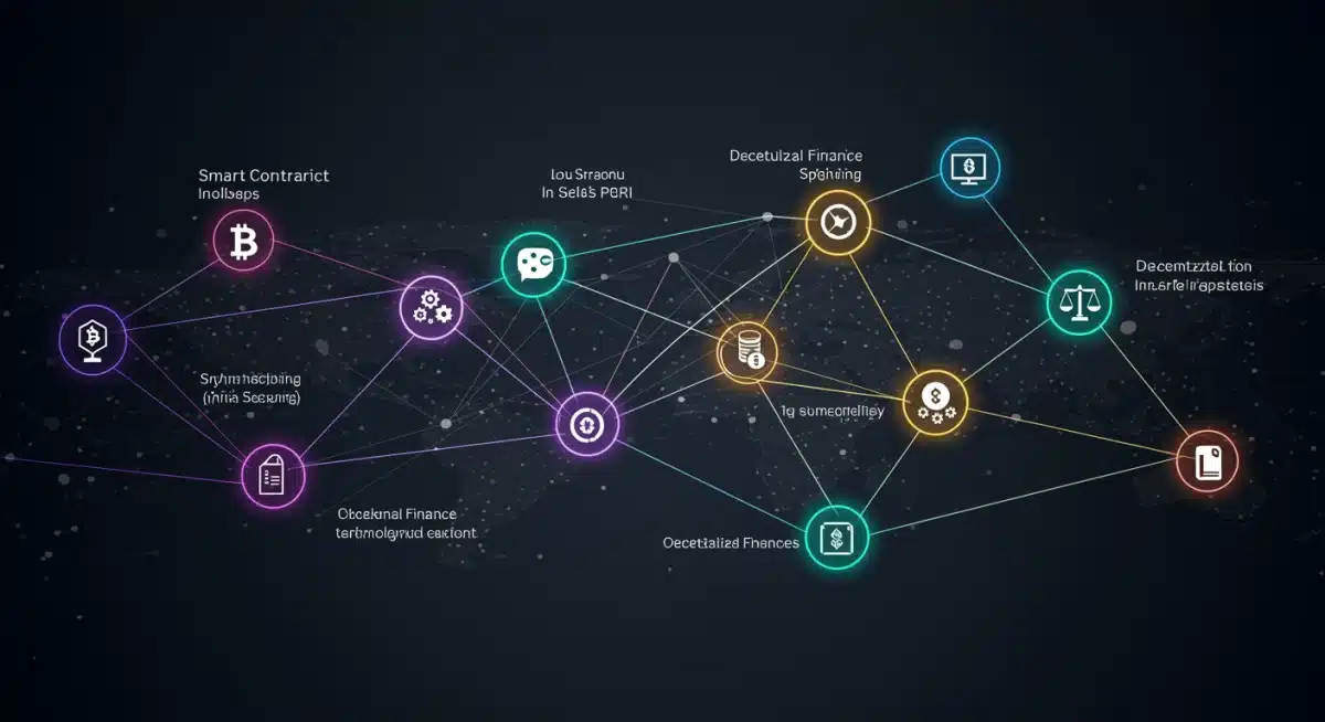 Infographic showing blockchain networks, smart contracts, and DeFi, highlighting altcoin ecosystem innovation.
