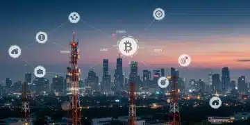 Decentralized Physical Infrastructure Networks (DePINs) connecting digital and physical worlds, illustrating Web3 investment opportunities for U.S. investors in 2026.