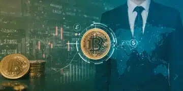 Institutional finance merging with altcoin technology, symbolizing adoption and growth.