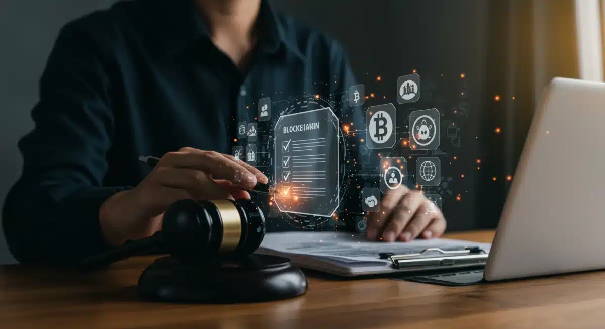 Expert reviewing Web3 compliance documents and frameworks