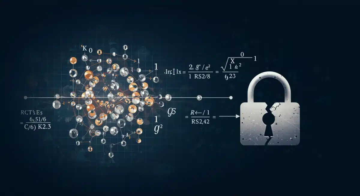 Shor's algorithm illustrating quantum threat to cryptographic keys and blockchain security.