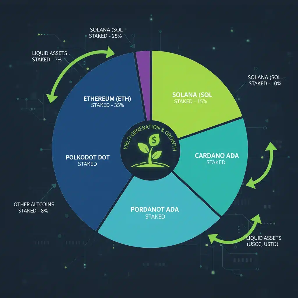 Diversified altcoin staking portfolio for risk management