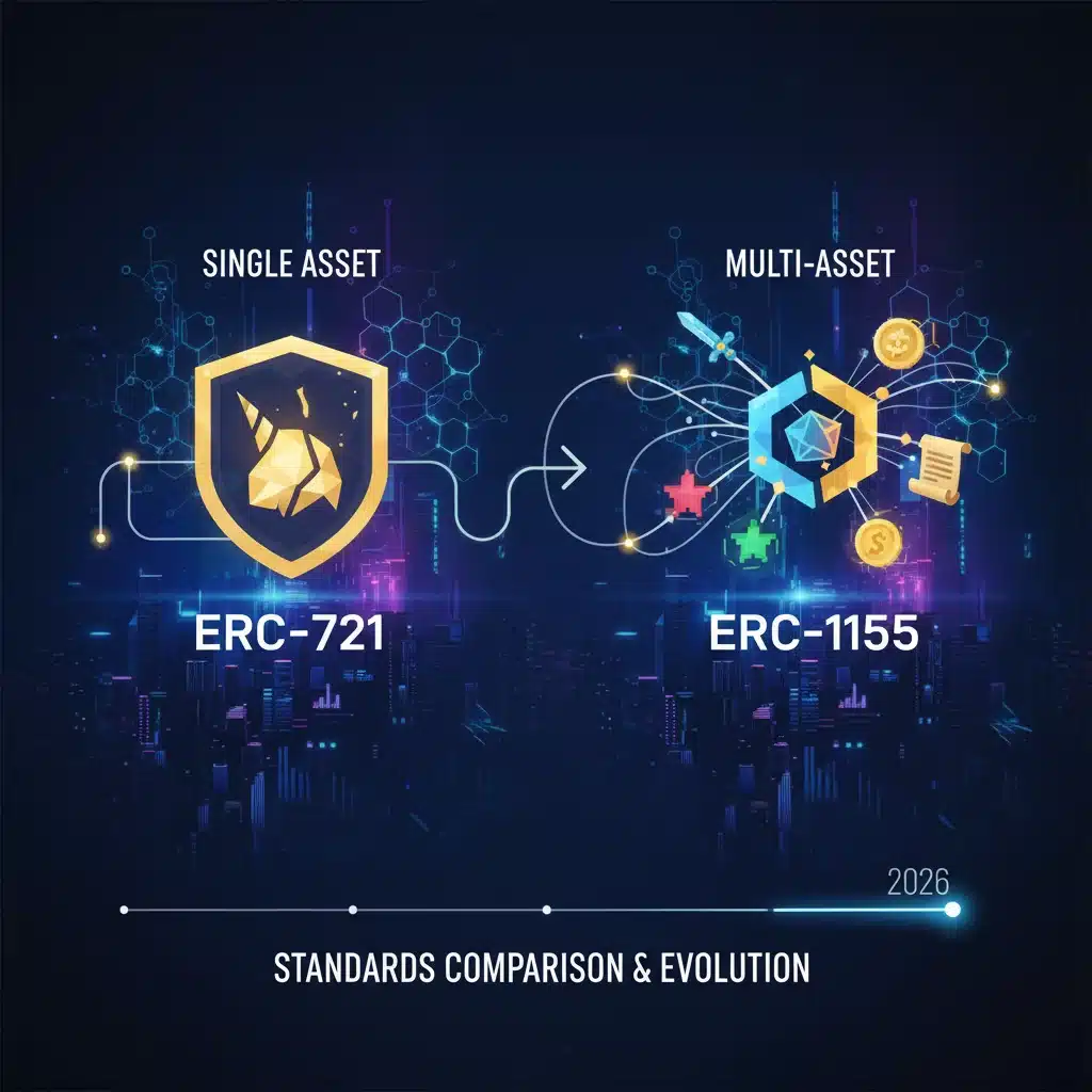 ERC-721 vs. ERC-1155: Smart Contract Standards Explained for 2026