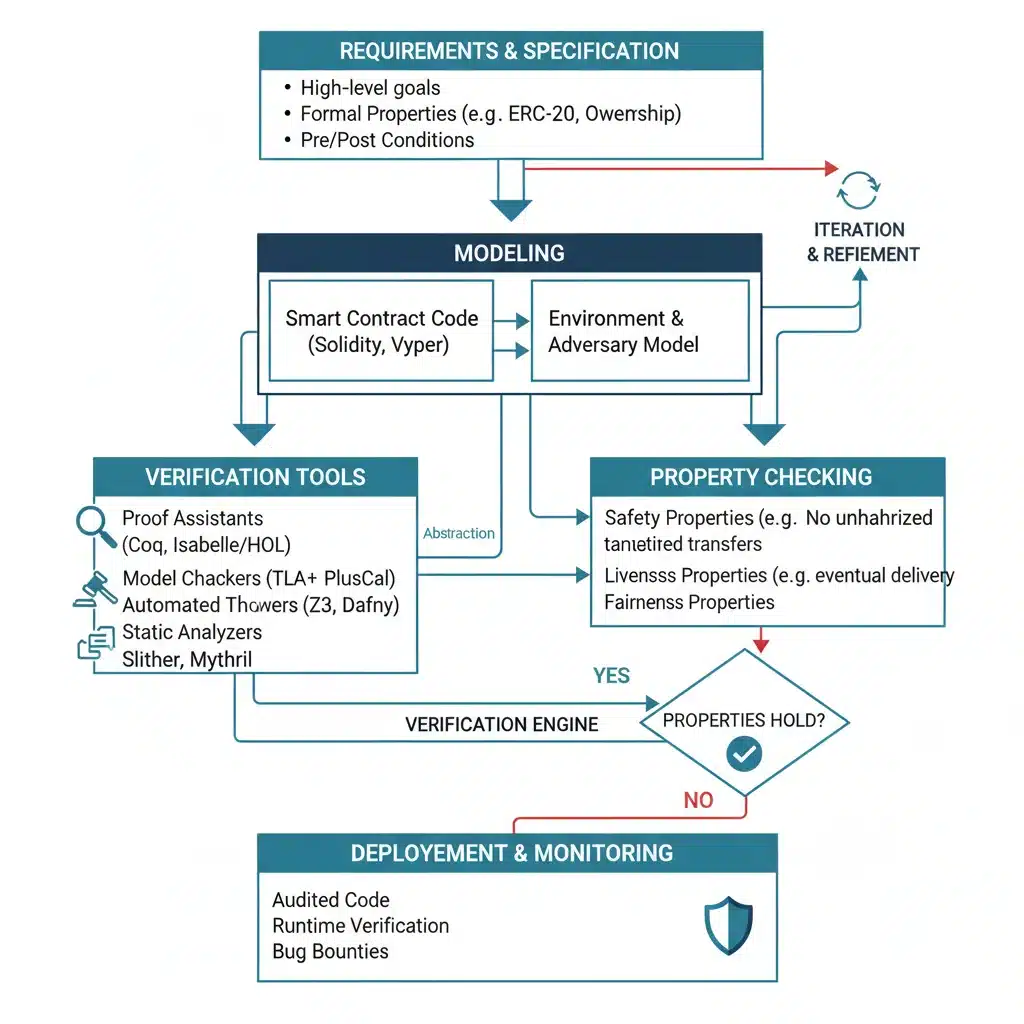 Diagram of formal verification process for smart contracts