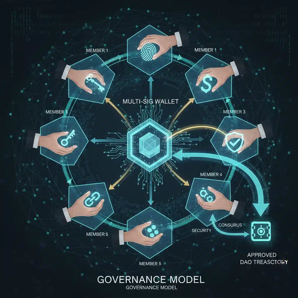 Multi-signature wallet approval process in a DAO with multiple digital keys